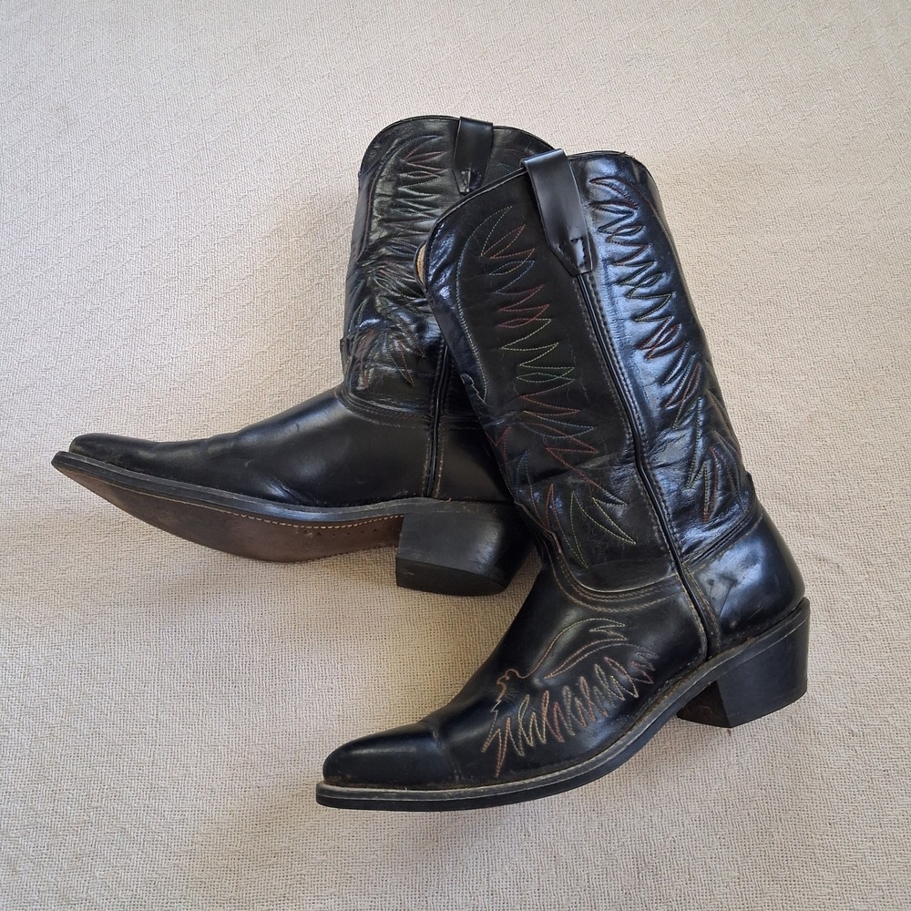 laredo mens 11 western cowboy leather boots american eagle vintage eagle America